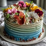 Pastel Ombre Spring Floral Cake