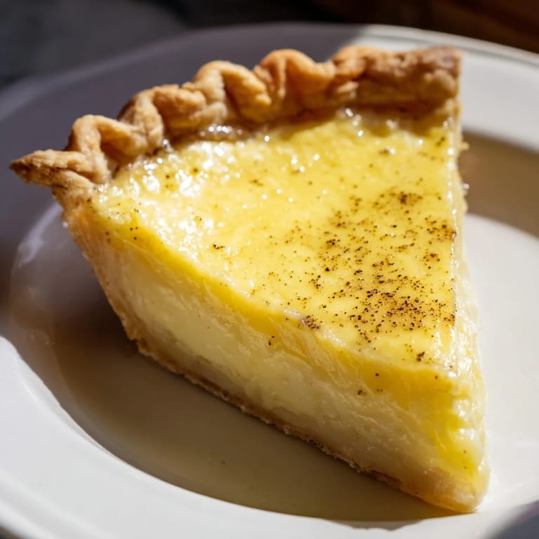 Enjoy a piece of perfectly baked, Southern-style Buttermilk Pie, a comforting dessert classic.
