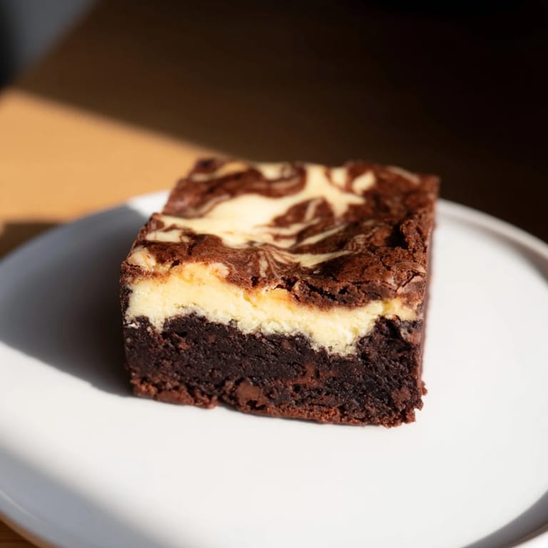 Fudgy, perfectly-baked cheesecake brownies served on a plate, ready for your sweet tooth craving.