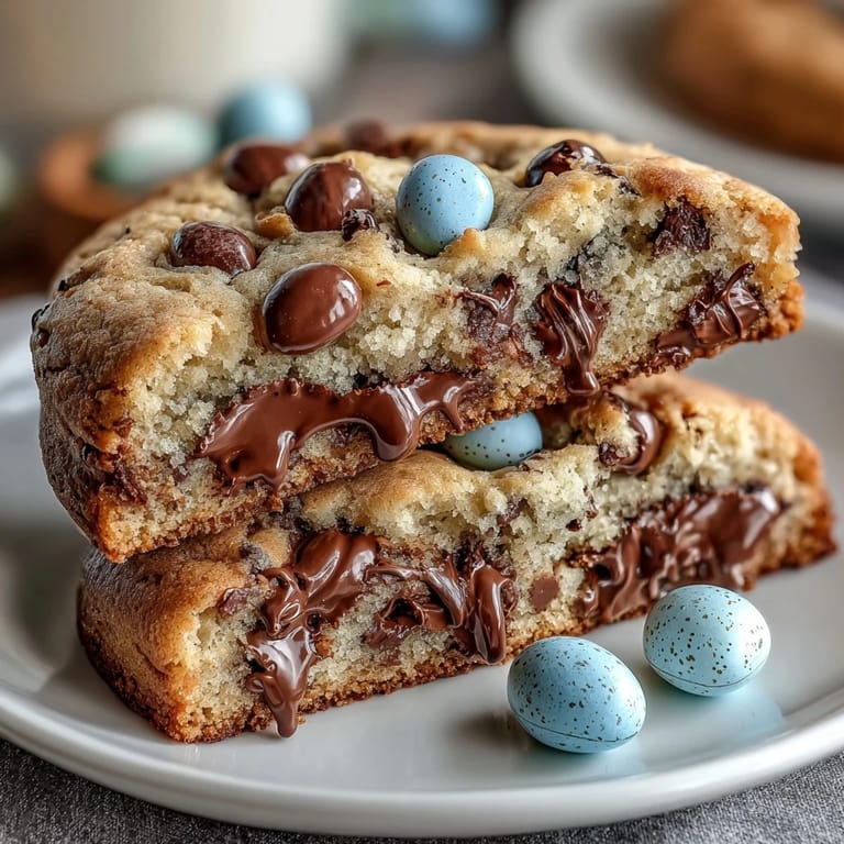 2. Festive spring cookies loaded with chocolate chips and vibrant Mini Eggs, perfect for Easter dessert platters.  