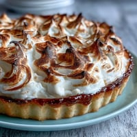 Freshly baked Lemon Meringue Pie with golden-brown toasted peaks sits on a cooling rack. 