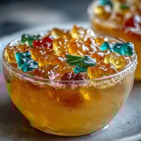 Gummy Bear Lemonade Jelly Cups with colorful gummy bears in refreshing lemon gelatin, perfect for summer parties and kids' celebrations.