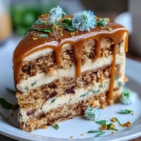 Taurus Cake: Floral Earth-Tone Butterscotch Layer Cake with Edible Flowers and Herbs