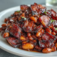 Juneteenth BBQ Baked Beans with Bacon and Molasses, a hearty, slow-cooked soul food delight.